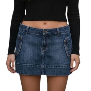 Citizens of Humanity Denim Micro Mini Skirt Y2K Vintage Women 32 Low Rise Blue